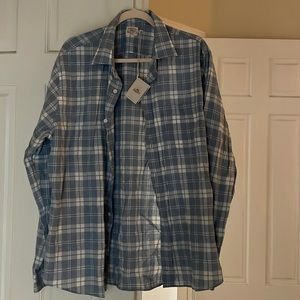 NWT Faherty Mens button down long sleeve plaid shirt